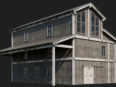 85-86-87-88 - Farm Buildings 4K PBR GameReady Low-poly 3D model