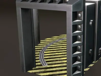 DoorTons door with stripe Low-poly 3D model