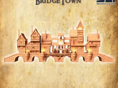 Modular BridgeTown Tabletop Terrain 28 MM 3D print model