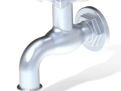 Modern Washing Machine Tap 3D print model