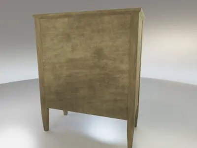 Worn farmhouse Cabinet Dresser Low-poly 3D model