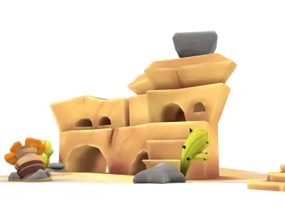 Stylized Rock Pack Low-poly 3D model