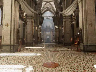 Florence Cathedral Pack-Cathedral Environment-Cathedral Props Low-poly 3D model