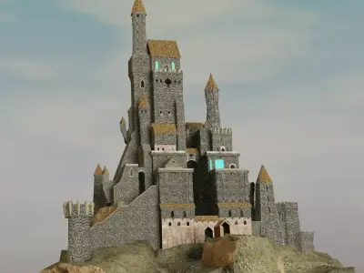 modular castle model Free low-poly 3D model