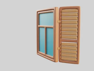 Cartoon Window 26a 3D model