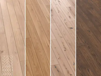 Boen Parquet Wood Floor Collection - 5 Layouts and 4 Colors - 4K 3D model