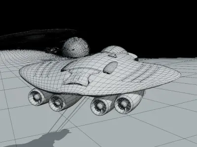 Space ships in space 3D model