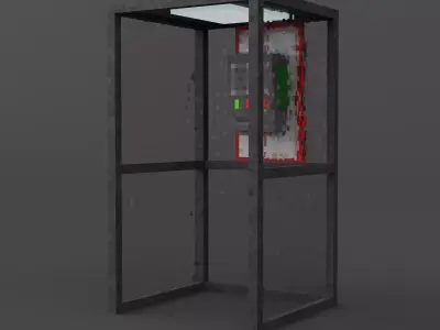 Phone box - PBR pixel art - PSX Retro Style Low-poly 3D model