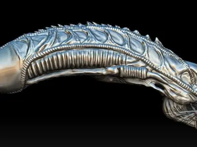 Alien warrior head  3D model
