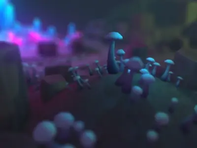 Crystal Mine Low-poly 3D model