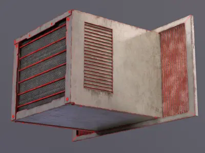 Window AC Unit Low-poly 3D model