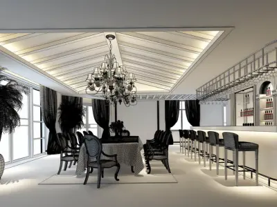 Business Restaurant - Coffee - Banquet  224 3D model
