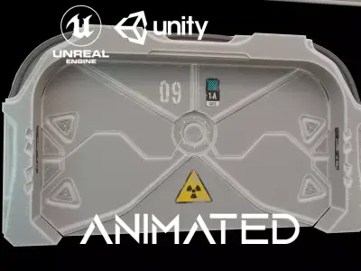 SCI-FI Gate Low-poly 3D model