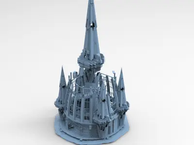 Volcano Tower castle 4 Towers  3D model
