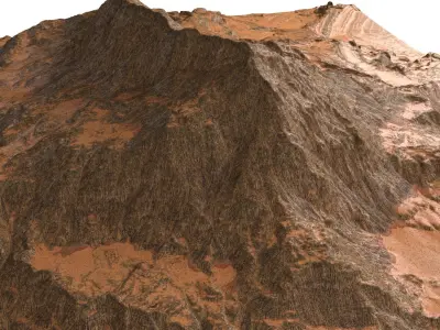 Cartoon mountain terrain 3D model