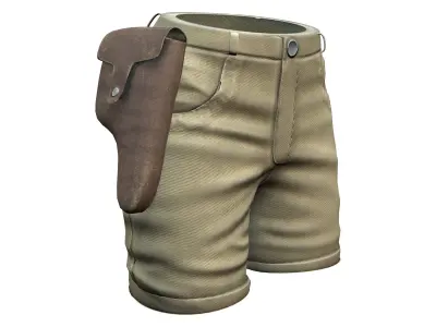 Safari Shorts Low-poly 3D model