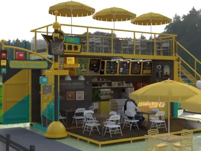 Urban Container Park 3D model