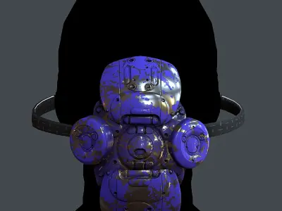 Gas mask helmet 3d model scifi Low-poly Low-poly 3D model