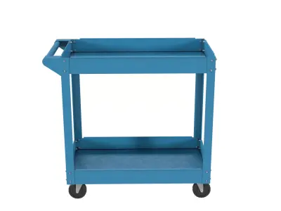 Cart blue painted Low-poly 3D model