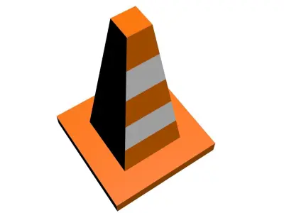 Low Poly Game Ready Traffic Cone Low-poly 3D model