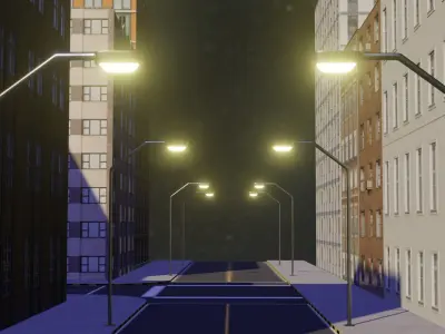 city street Free low-poly 3D model