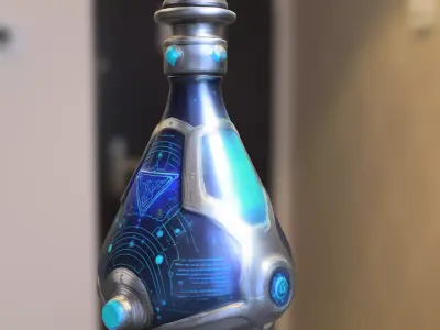 Futuristic Energy Potion Low-poly 3D model