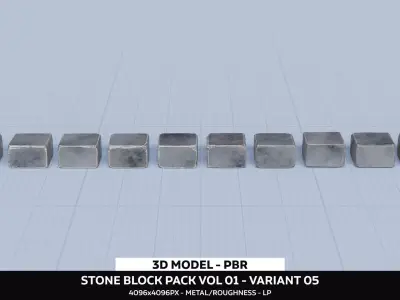 Stone Block Pack Vol 01 - Variant 05 Low-poly 3D model