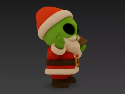 Cute Alien Santa Claus Stylized Christmas Character 3D Model 3D model