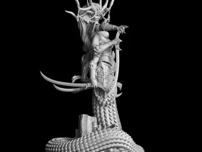 Sasha statue of woman with horns 3D print model