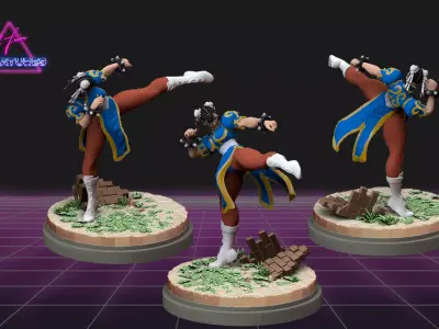 Chun-Li from Street fighter 3D print model