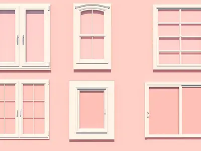 Windows collection white 3D model