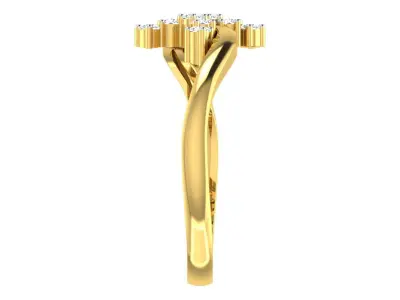 Light Weight Yellow Gold Diamond Ring  -EZ R-157 3D print model