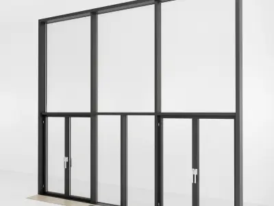 Panoramic windows Door Entrance 105 Low-poly 3D model