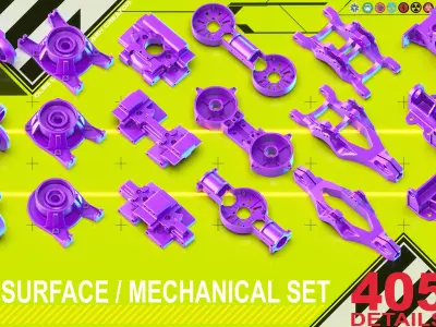 Sci-Fi Hard Surface Mechanical KITBASH 405 DETAILS 3D model