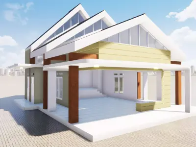 Open Communal Building 3D model