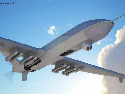  CAIG Wing Loong II Military Drone Vehicle Rigged for Cinema 4D 