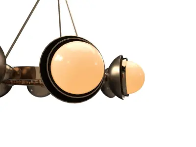 Bronze and Murano Glass Chandelier PBR 3D model