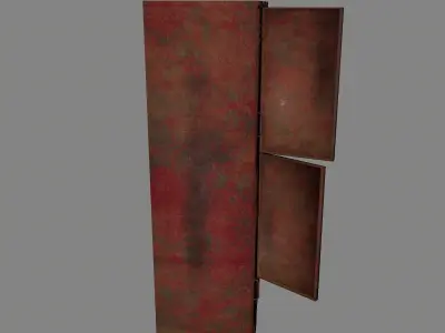 locker 1 rusty metal cabinet Low-poly 3D model