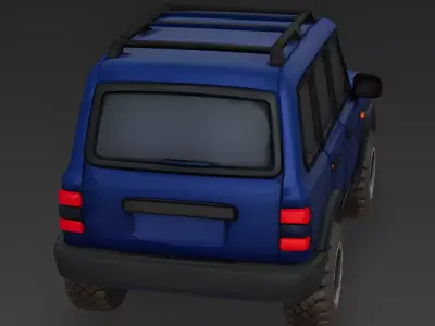 Stylized Navy Blue SUV 3D Model Low-poly 3D model