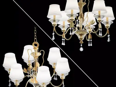 Antique Gold Chandeliers 3D model