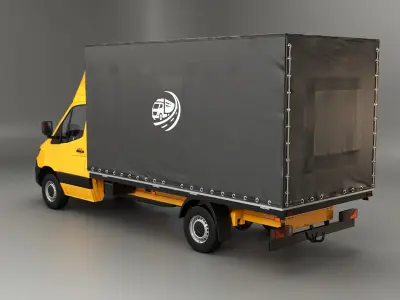  Yellow Modern Curtain Tautliner Van 