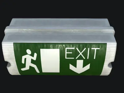 Exit Sign PBR Game Ready Low-poly 3D model