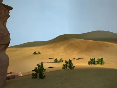 Sand Grass Dune desert landscape sahara wilderness area 3D model