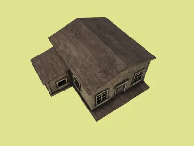 Western House 02 - Wild West Building - Backdrop Full Perm Low-poly 3D model