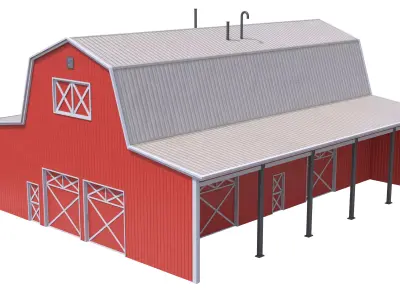 5 PBR Farm Buildings Collection 3D Model Pack