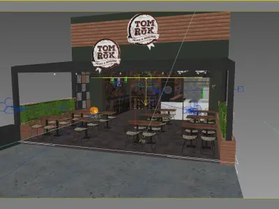 Restaurant interior Low-poly 3D model