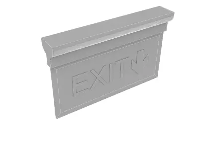 exit sign low poly model Low-poly 3D model