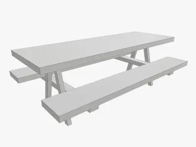 Benche Pack Low-poly 3D model