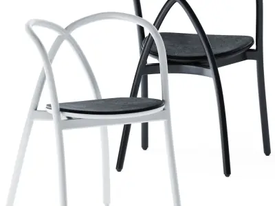 Ming Upholstered Aluminum Chair by Stellar Works 3D model