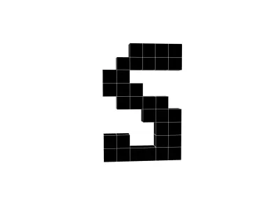 Pixel Font S v1 001 Low-poly 3D model